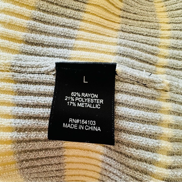 Say What Women’s Ivory and Silver Glitter Striped Knit Dress Size L NWT - Picture 6 of 6